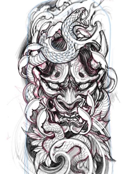 japanese devil tattoo|japanese demon mask tattoo meaning.